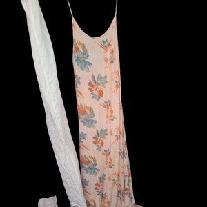 Free People Floral Maxi Dress - Cream, Blue, Orange